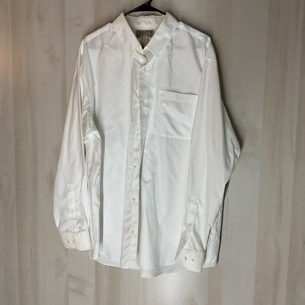 Duluth Trading Company white button down‎ long sleeve shirt size XL